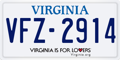 VA license plate VFZ2914