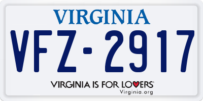 VA license plate VFZ2917