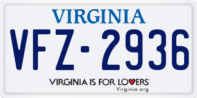 VA license plate VFZ2936