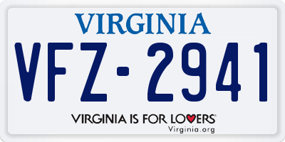VA license plate VFZ2941