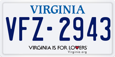 VA license plate VFZ2943