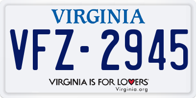 VA license plate VFZ2945