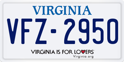 VA license plate VFZ2950
