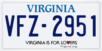 VA license plate VFZ2951
