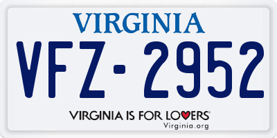 VA license plate VFZ2952