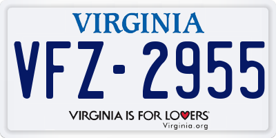 VA license plate VFZ2955