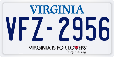 VA license plate VFZ2956