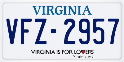 VA license plate VFZ2957