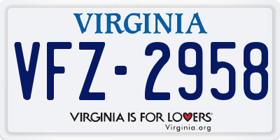 VA license plate VFZ2958