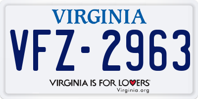 VA license plate VFZ2963