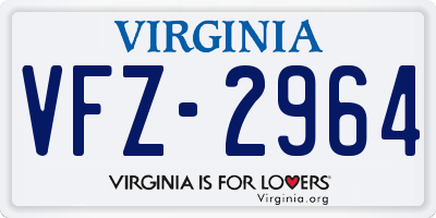 VA license plate VFZ2964