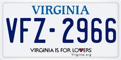 VA license plate VFZ2966