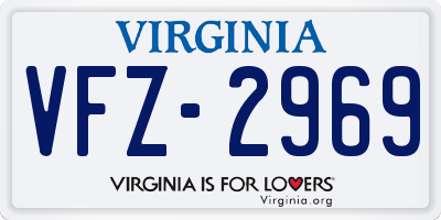 VA license plate VFZ2969