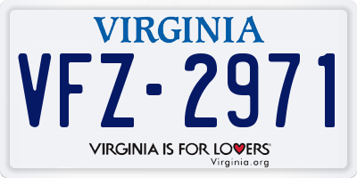 VA license plate VFZ2971