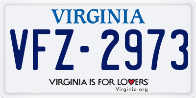 VA license plate VFZ2973