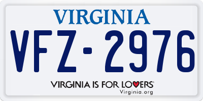 VA license plate VFZ2976