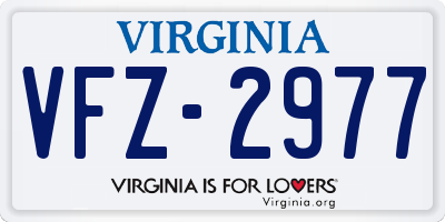 VA license plate VFZ2977