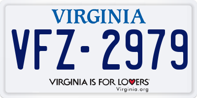 VA license plate VFZ2979