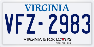 VA license plate VFZ2983