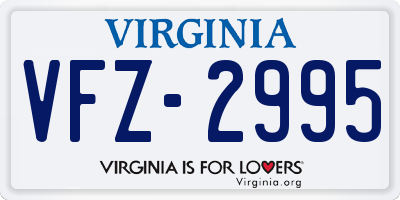 VA license plate VFZ2995