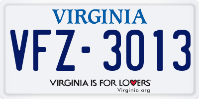 VA license plate VFZ3013