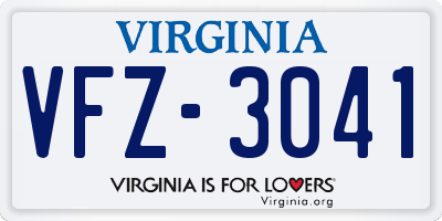 VA license plate VFZ3041