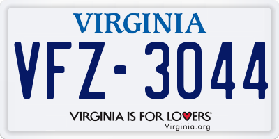 VA license plate VFZ3044