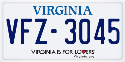VA license plate VFZ3045