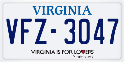 VA license plate VFZ3047