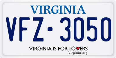 VA license plate VFZ3050