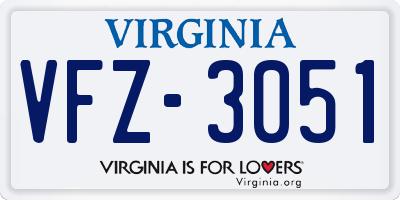VA license plate VFZ3051