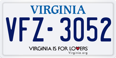 VA license plate VFZ3052