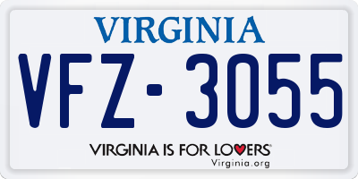 VA license plate VFZ3055