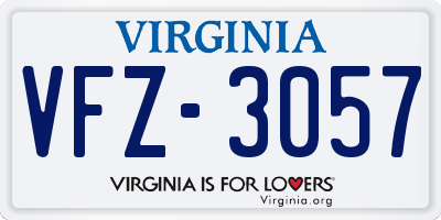 VA license plate VFZ3057
