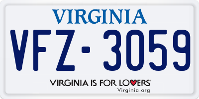 VA license plate VFZ3059