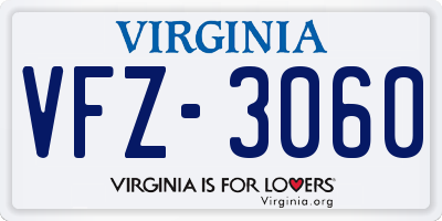 VA license plate VFZ3060