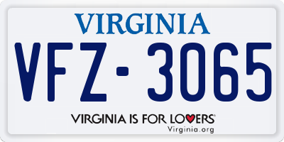 VA license plate VFZ3065