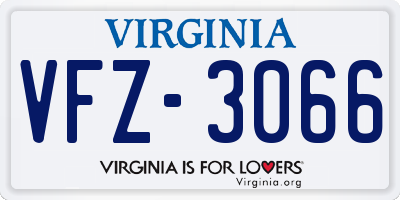 VA license plate VFZ3066