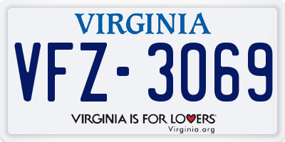 VA license plate VFZ3069