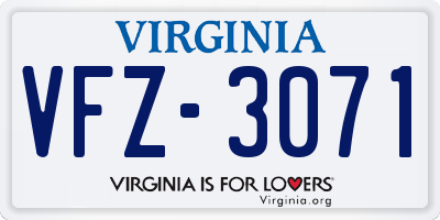 VA license plate VFZ3071