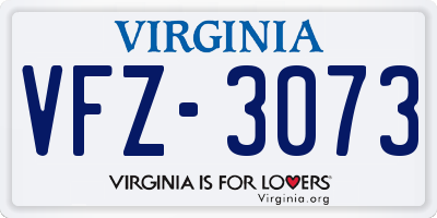 VA license plate VFZ3073