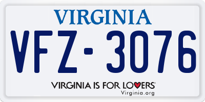 VA license plate VFZ3076