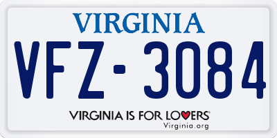 VA license plate VFZ3084