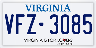 VA license plate VFZ3085