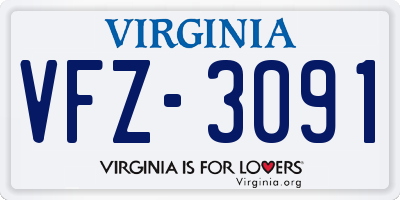 VA license plate VFZ3091
