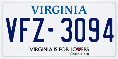 VA license plate VFZ3094