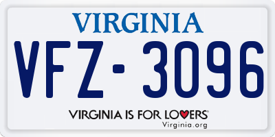 VA license plate VFZ3096