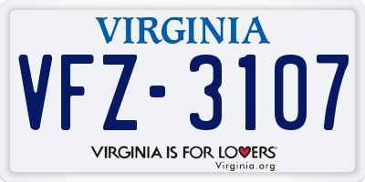 VA license plate VFZ3107