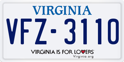 VA license plate VFZ3110