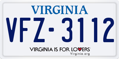 VA license plate VFZ3112